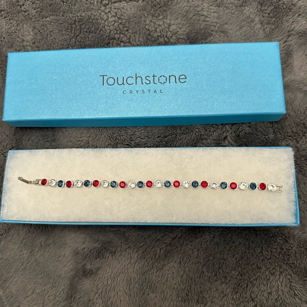 Touchstone Crystal Red and Silver mini ice Bracelet